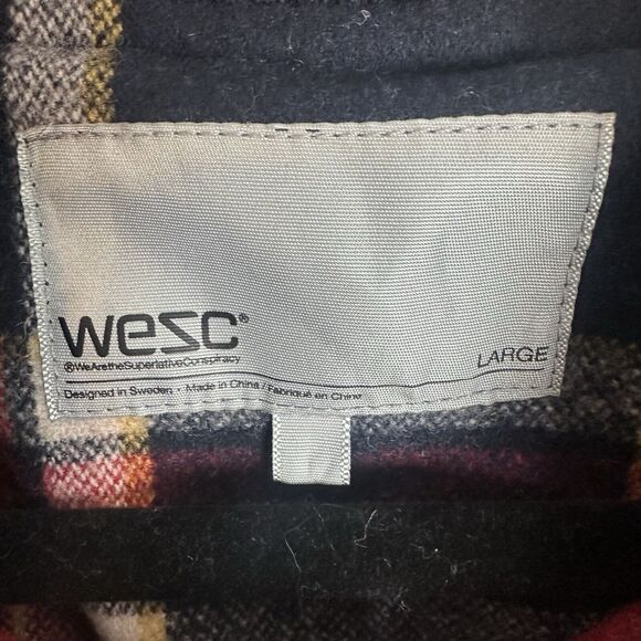 Wesc Tartan Plaid Wool Blend Lightly Padded Jacket EUC Mens Size Large - Picture 4 of 13